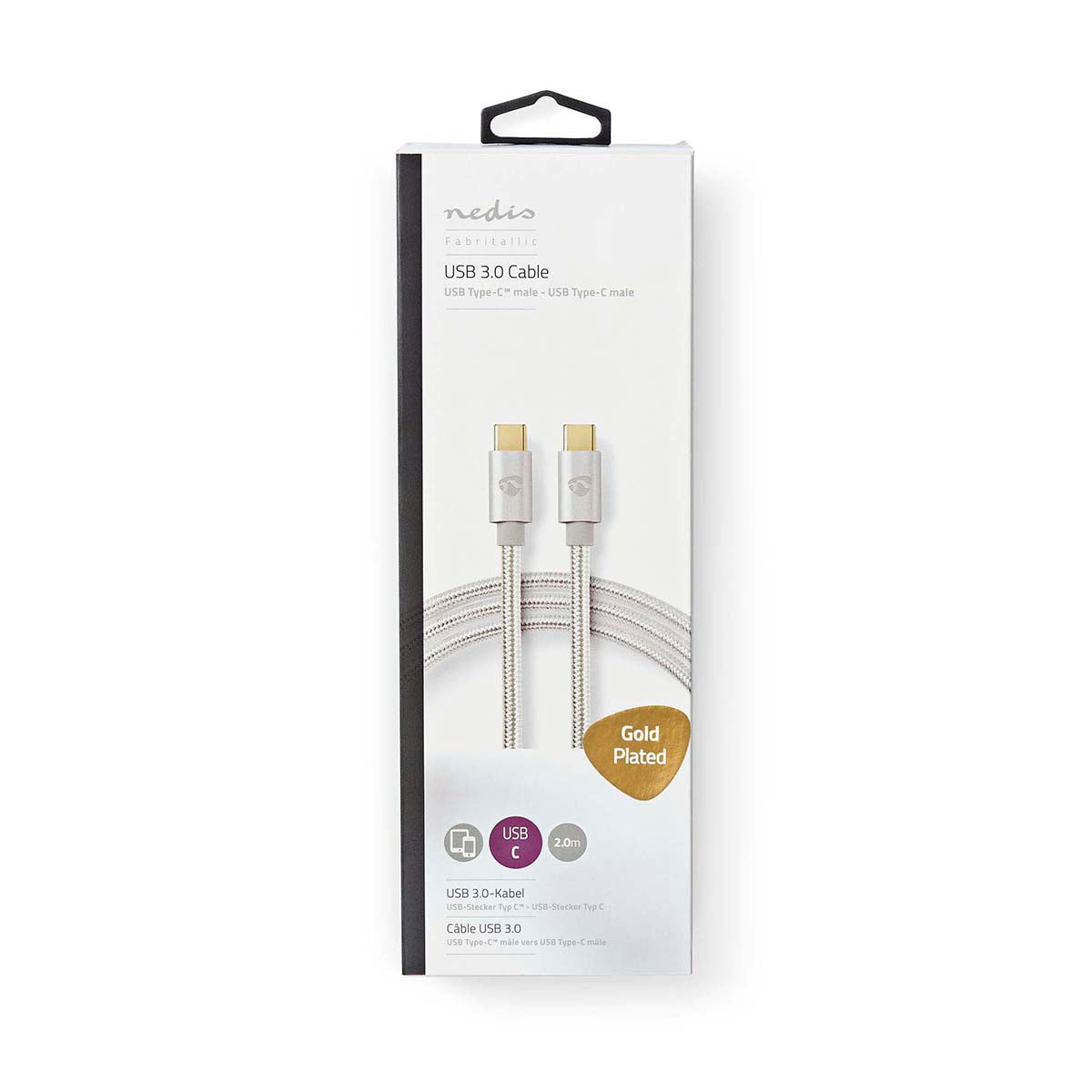 Nedis USB Type-C™ uros | USB Type-C™ uros | 2.00 m Nailon / Punottu