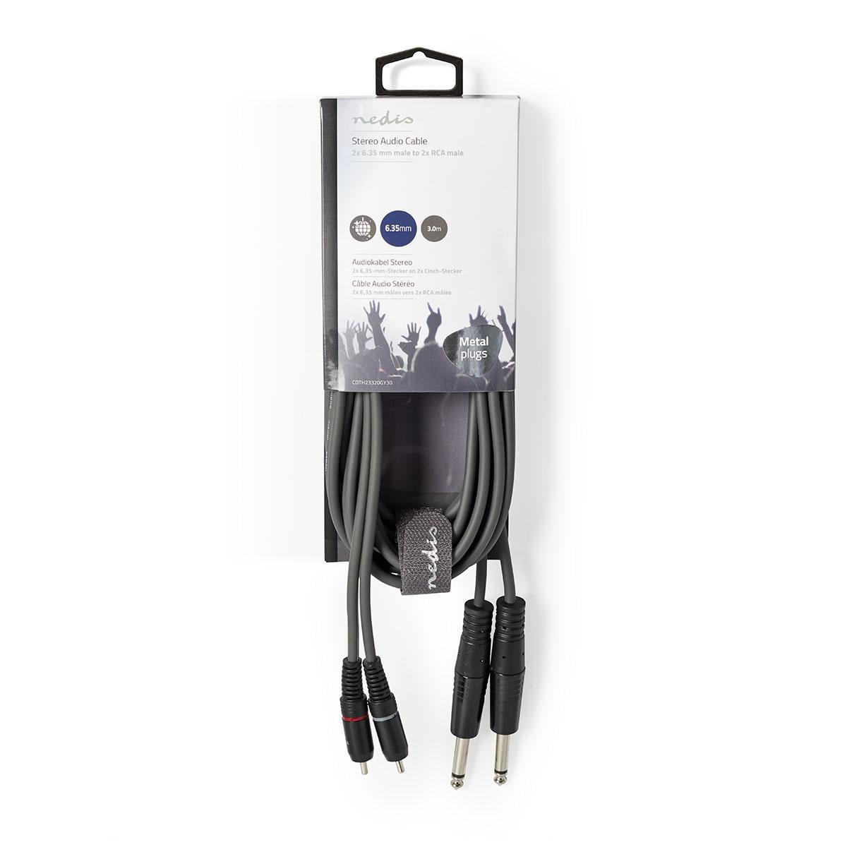 Nedis Stereoaudiokaapeli  2 x Uros, 6,35 mm – 2 x RCA, Uros  3 m
