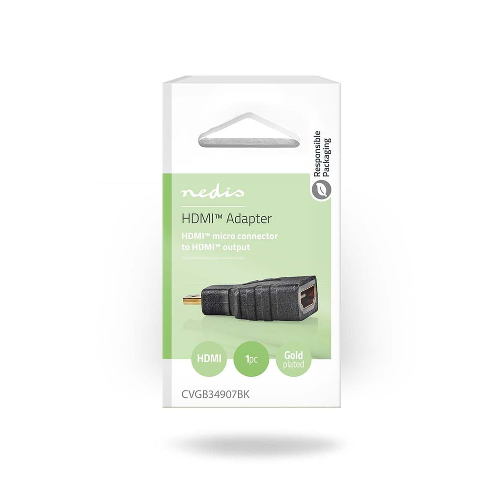 HDMI™-Sovitin HDMI Micro -Liitin - HDMI, Naaras Musta