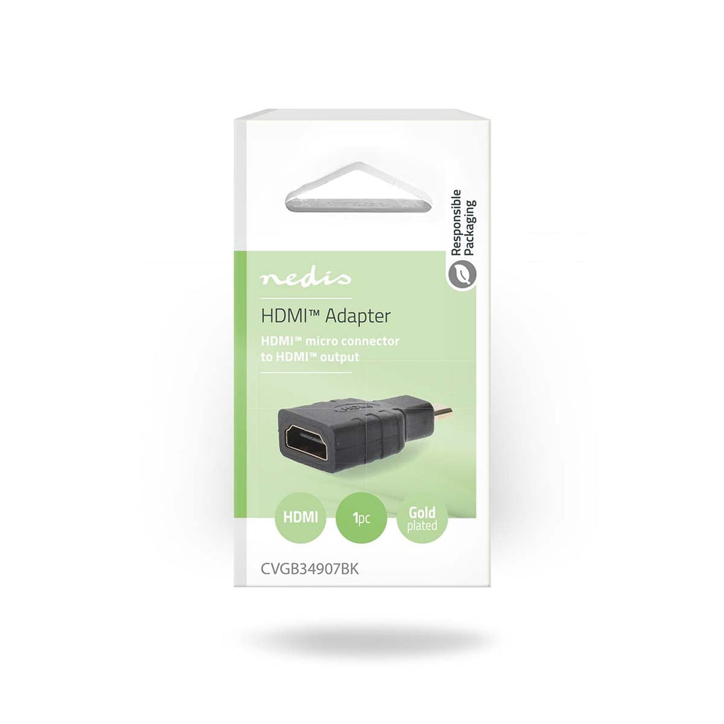 HDMI™-Sovitin HDMI Micro -Liitin - HDMI, Naaras Musta