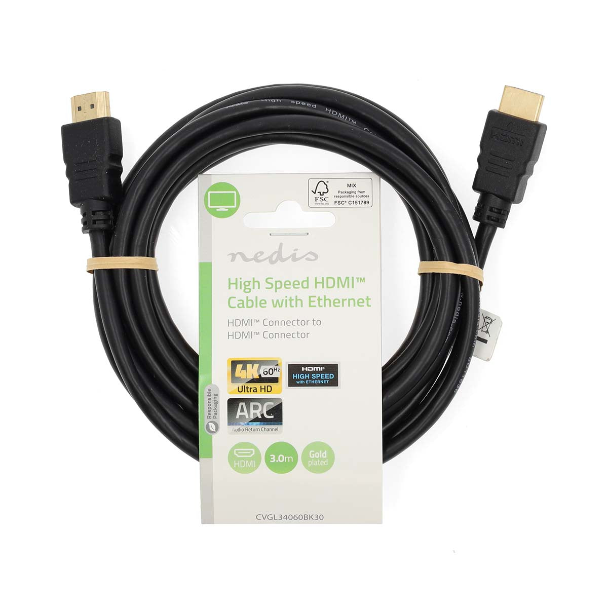 Nedis High Speed HDMI ™ Kaapeli Ethernet 3.0 m