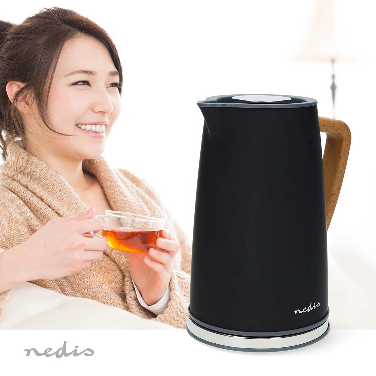 Nedis Vedenkeitin | 1.7 l | Musta