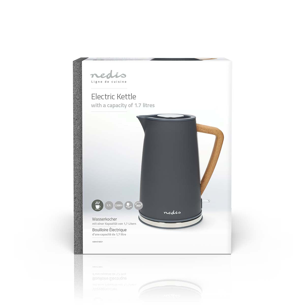 Nedis Vedenkeitin | 1.7 l | Harmaa