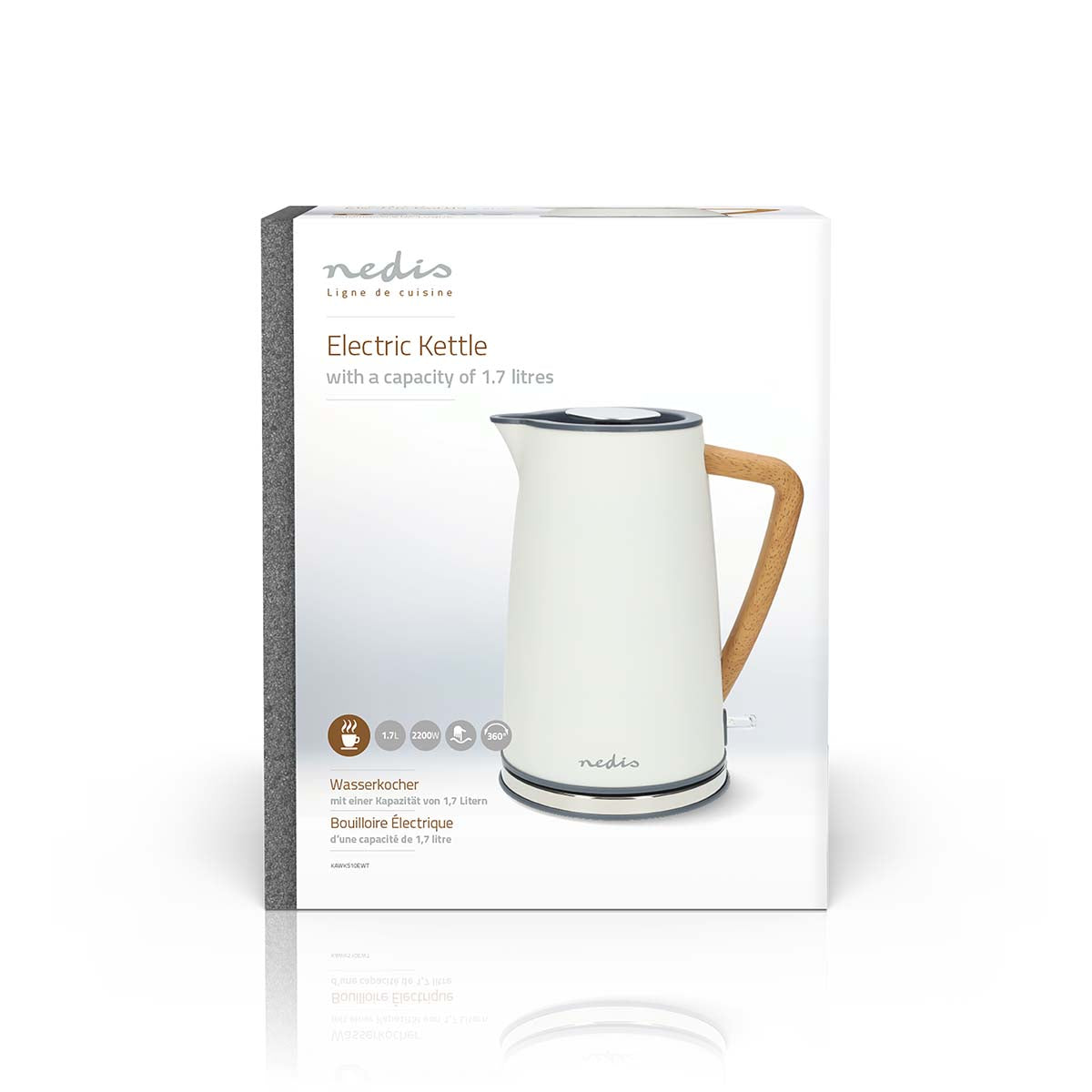 Nedis Vedenkeitin | 1.7 l | Soft-Touch | Valkoinen