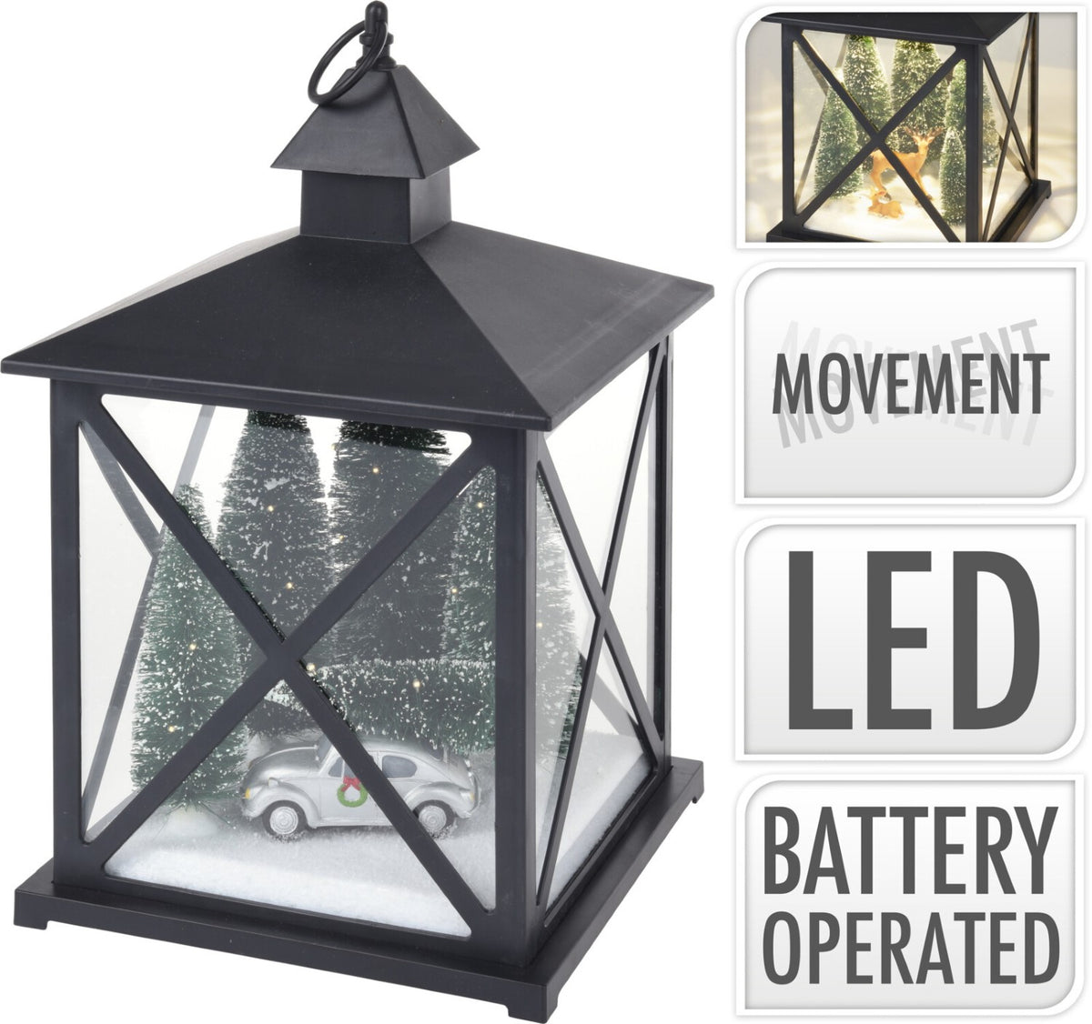 LED lyhty koristeilla