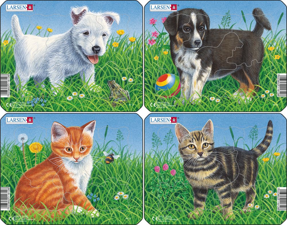 Larsen Palapeli Mini 4x1 Cats&Dogs