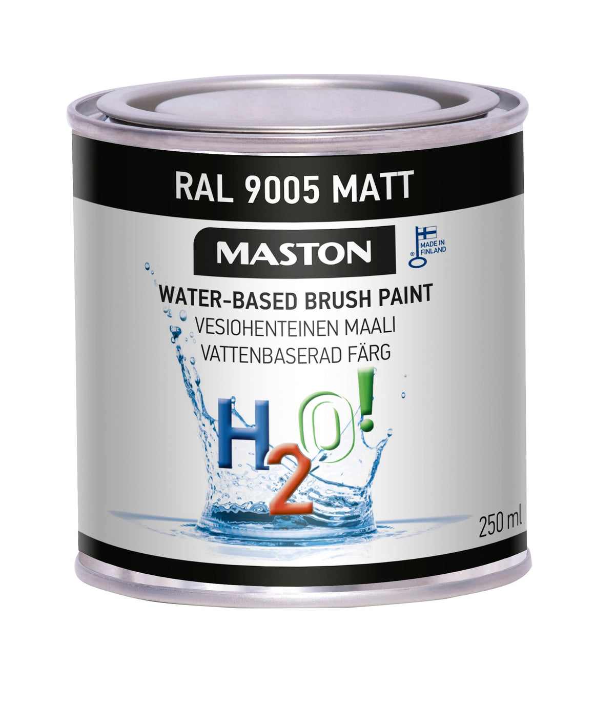 Maali H2O! RAL9005 Matt - Syvänmusta matta 250 ml