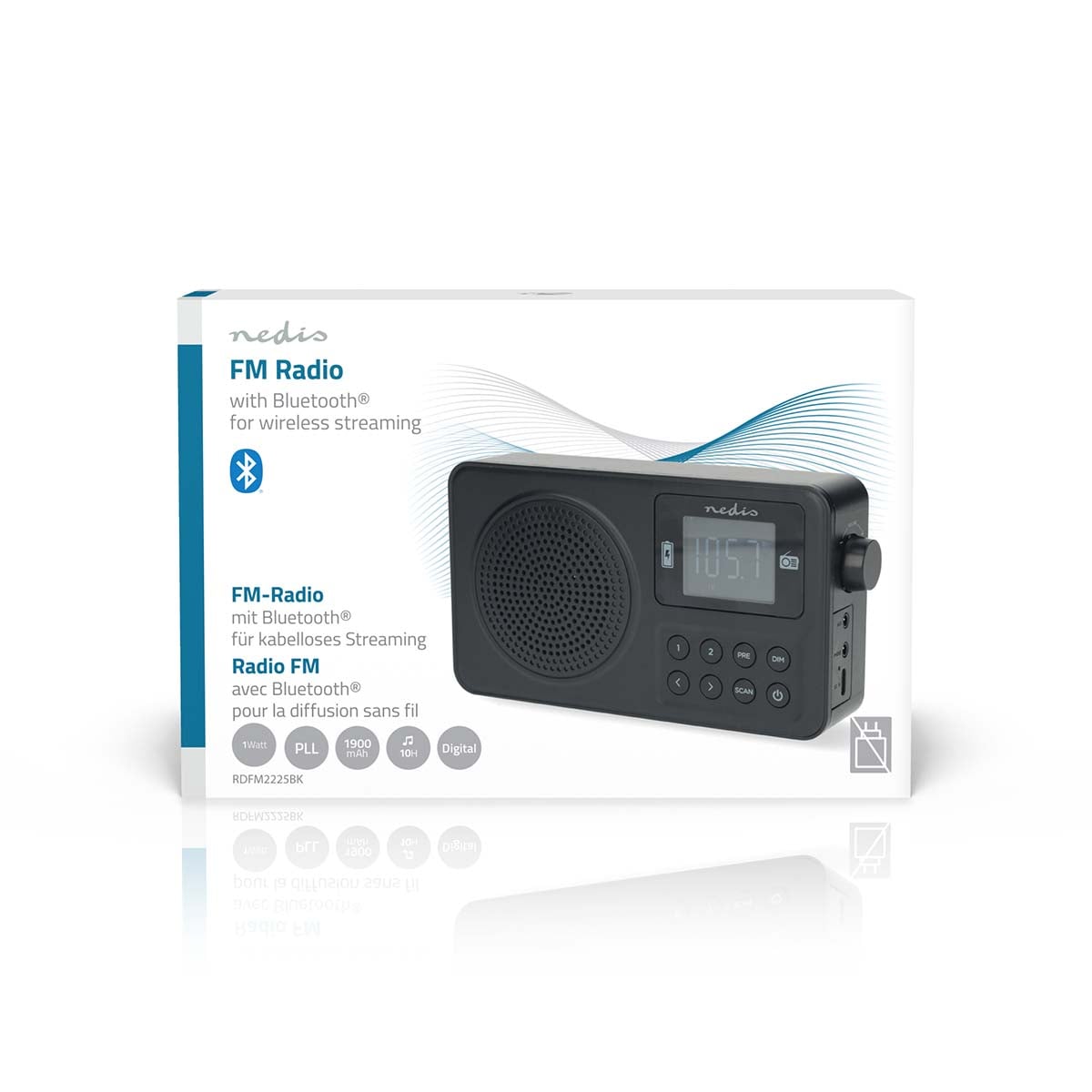 Nedis FM-radio | Akku | Bluetooth® | Kuulokeliitäntä