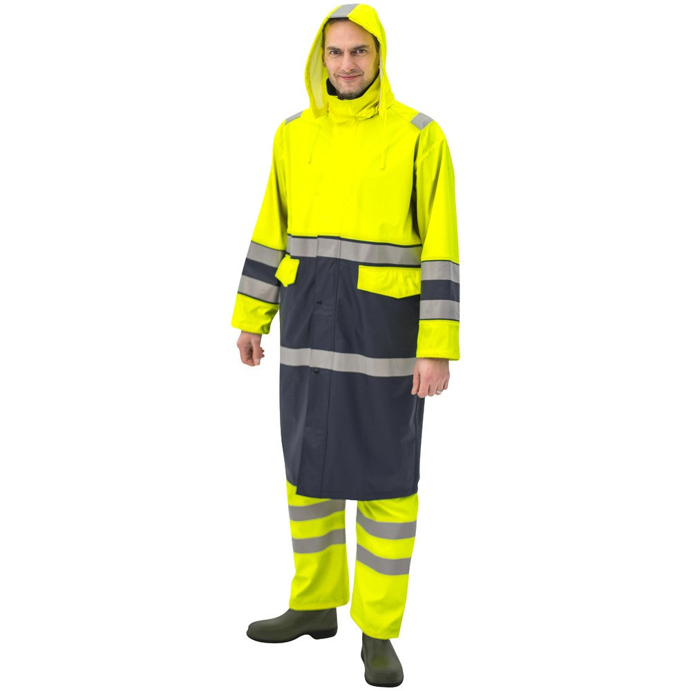Sadetakki 3XL kulta pitkä fl.kelt/t.sininen LK3