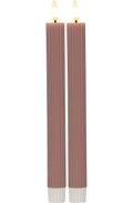 Flamme Led Antiikinkynttilä Stripe Roosa 2pack