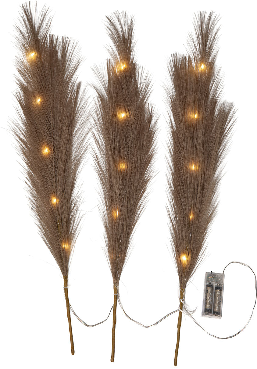 Plumes LED Koristeoksasulkat Ruskea 65 cm
