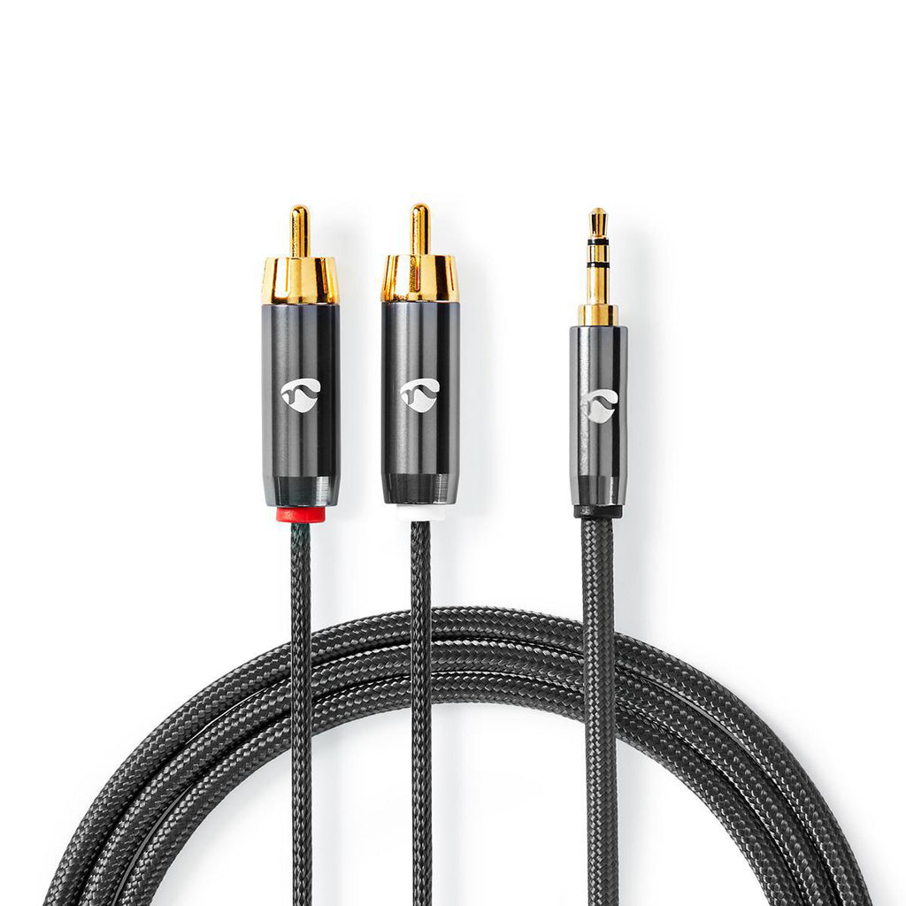 Nedis Stereoäänikaapeli | 3.5 mm uros - 2x RCA uros | 1.00 m