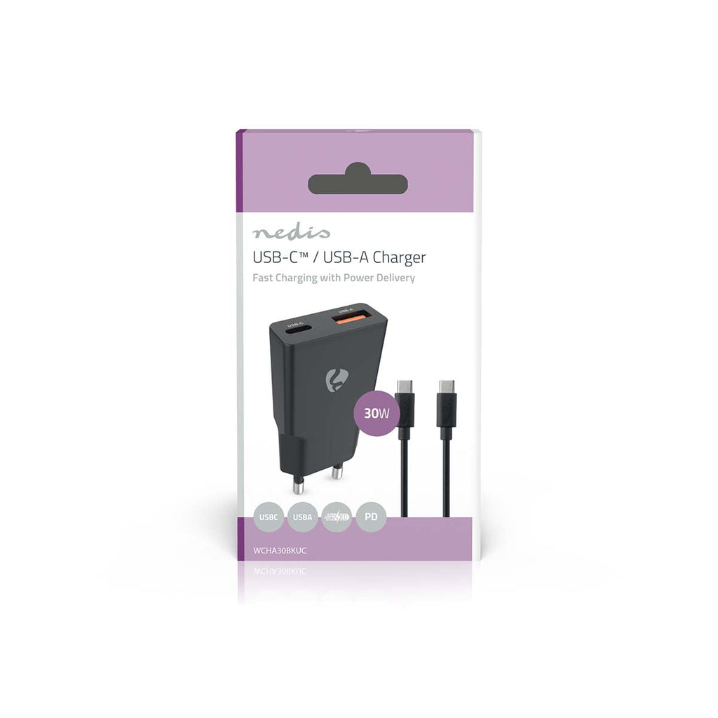 Nedis Seinälaturi | 30 w | usb-a / usb-c™ | 1.50 m