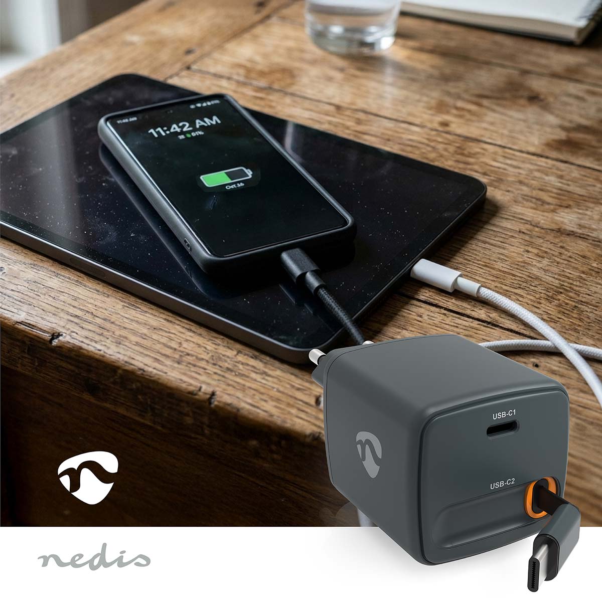 Nedis Seinälaturi | 65 w | PD3.0 30 w | usb-c™ | 0.75 m