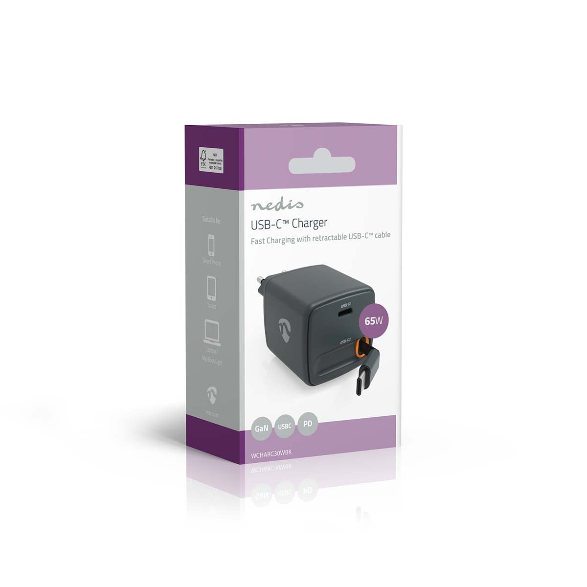 Nedis Seinälaturi | 65 w | PD3.0 30 w | usb-c™ | 0.75 m