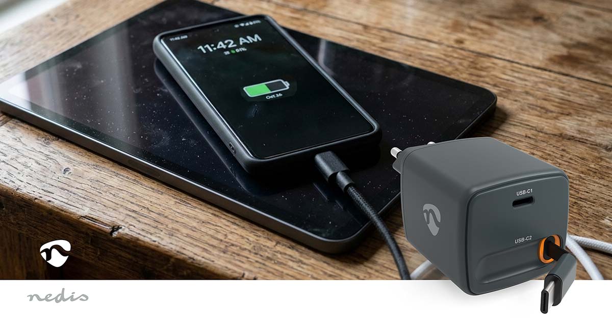 Nedis Seinälaturi | 65 w | PD3.0 30 w | usb-c™ | 0.75 m