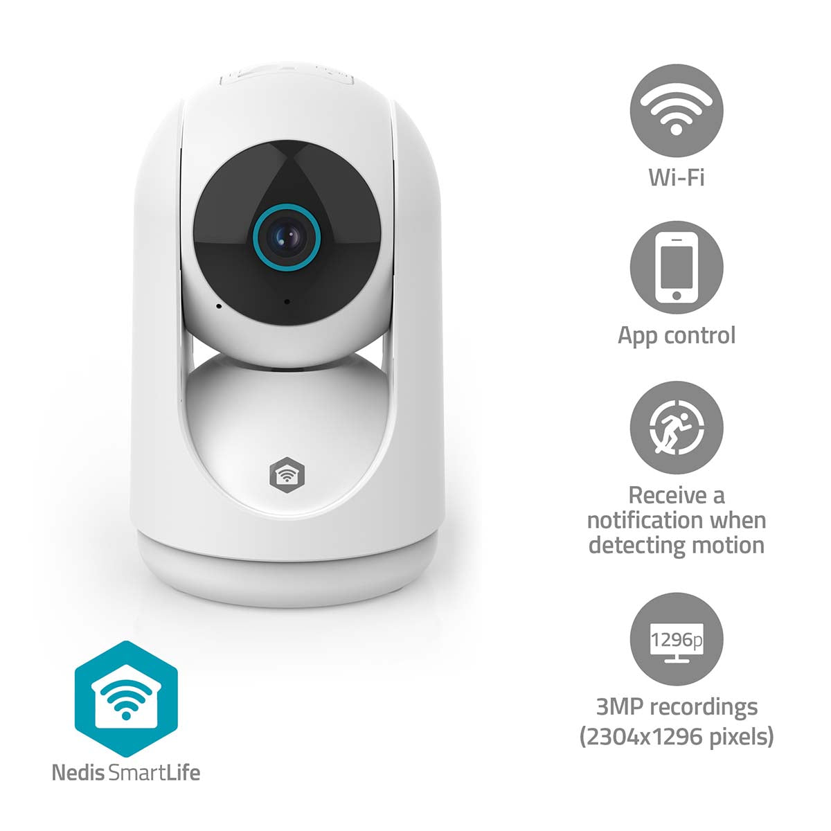 Nedis SmartLife Sisäkamera Wi-Fi | 3MP | ptz