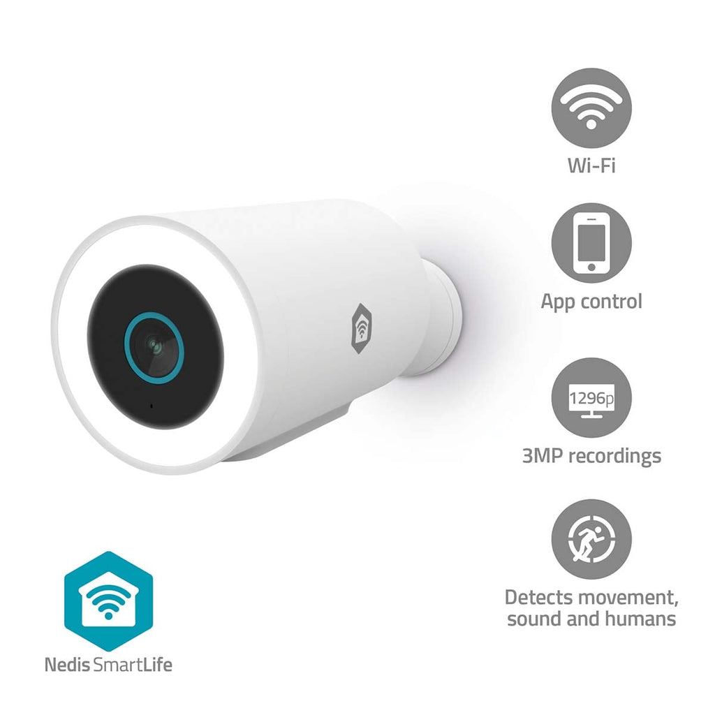 Nedis SmartLife Ulkokamera Wi-Fi | Spotlight | 3MP | IP65