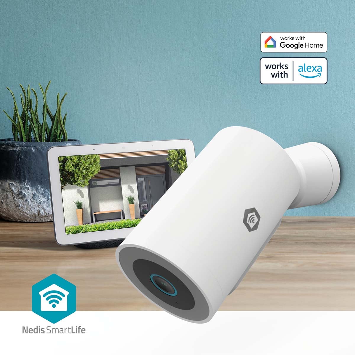 Nedis SmartLife Ulkokamera Wi-Fi | Spotlight | 3MP | IP65