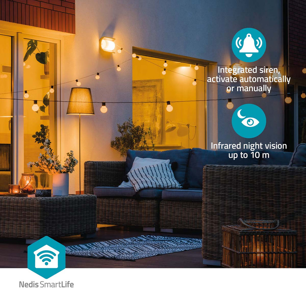 Nedis SmartLife Ulkokamera Wi-Fi | Spotlight | 3MP | IP65