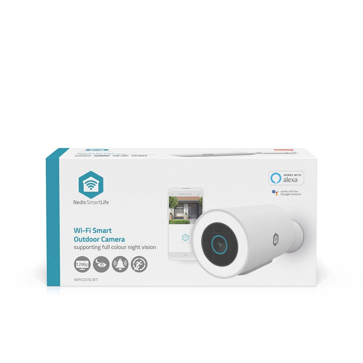 Nedis SmartLife Ulkokamera Wi-Fi | Spotlight | 3MP | IP65