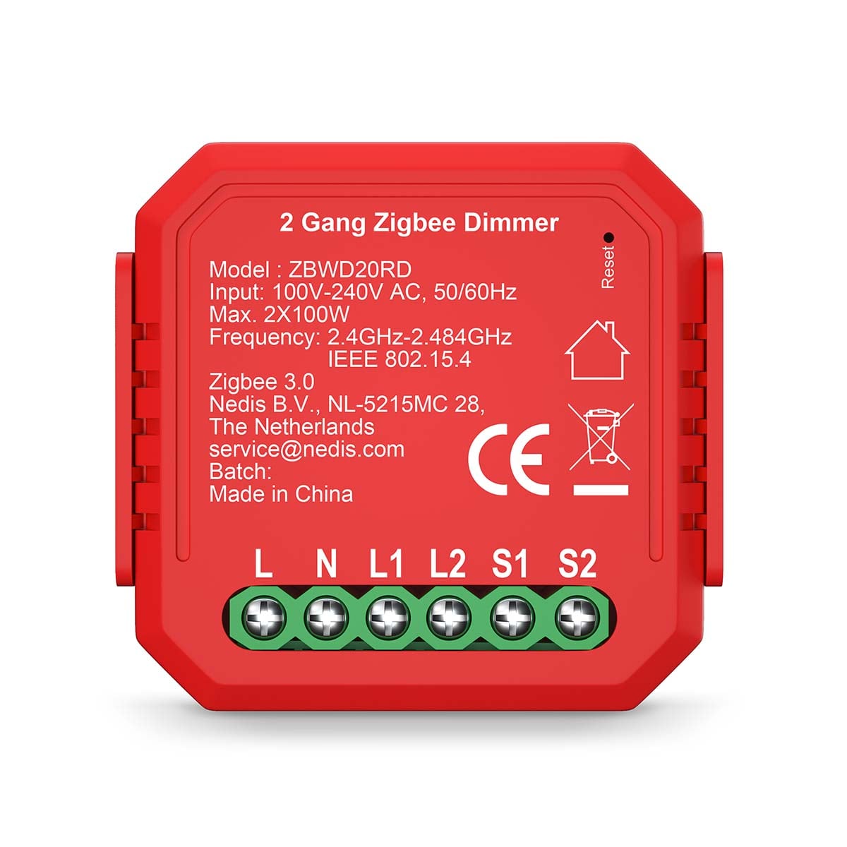 Nedis SmartLife Virtakytkin | Zigbee 3.0 | 2x100 w