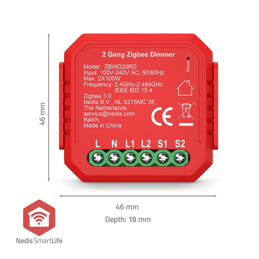 Nedis SmartLife Virtakytkin | Zigbee 3.0 | 2x100 w