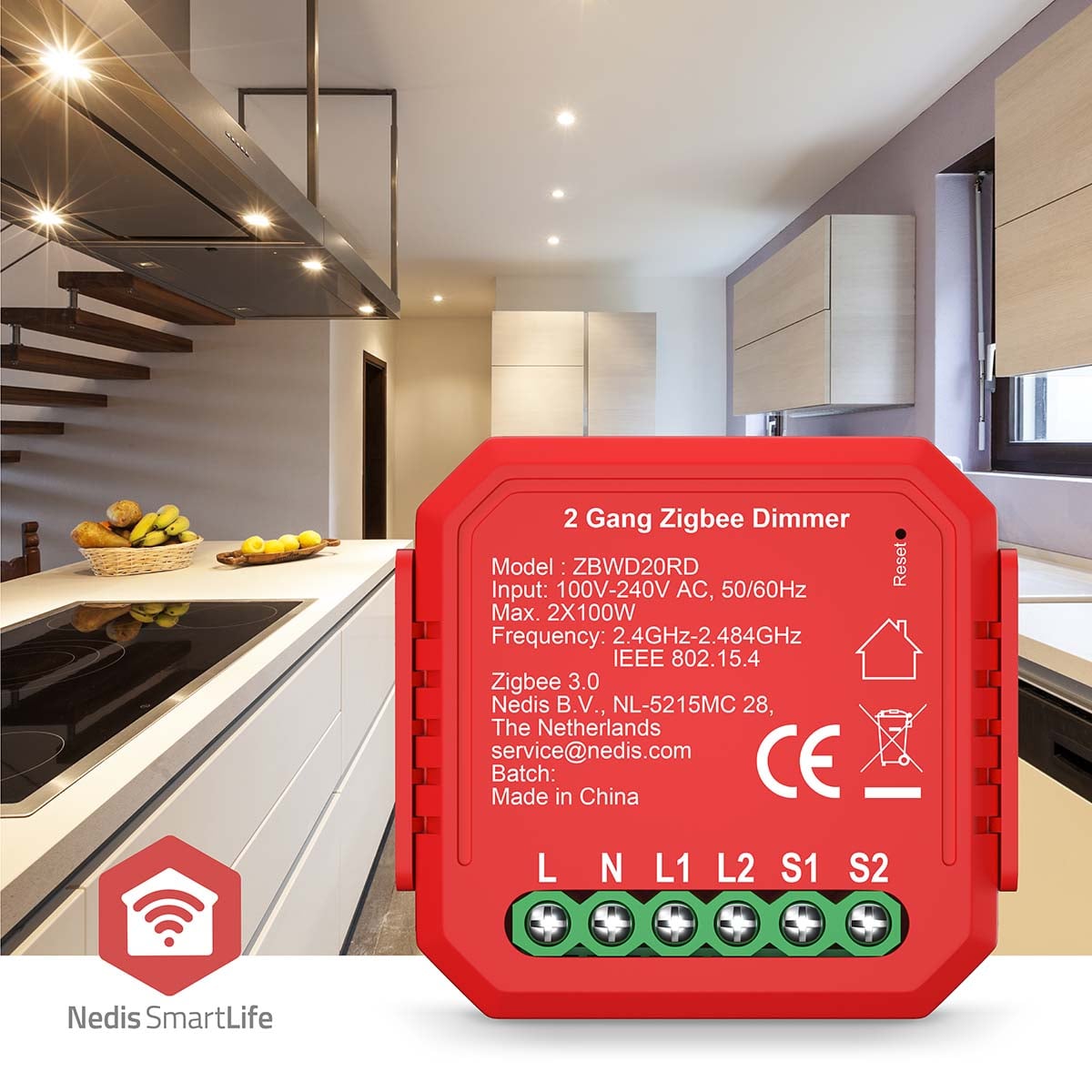 Nedis SmartLife Virtakytkin | Zigbee 3.0 | 2x100 w