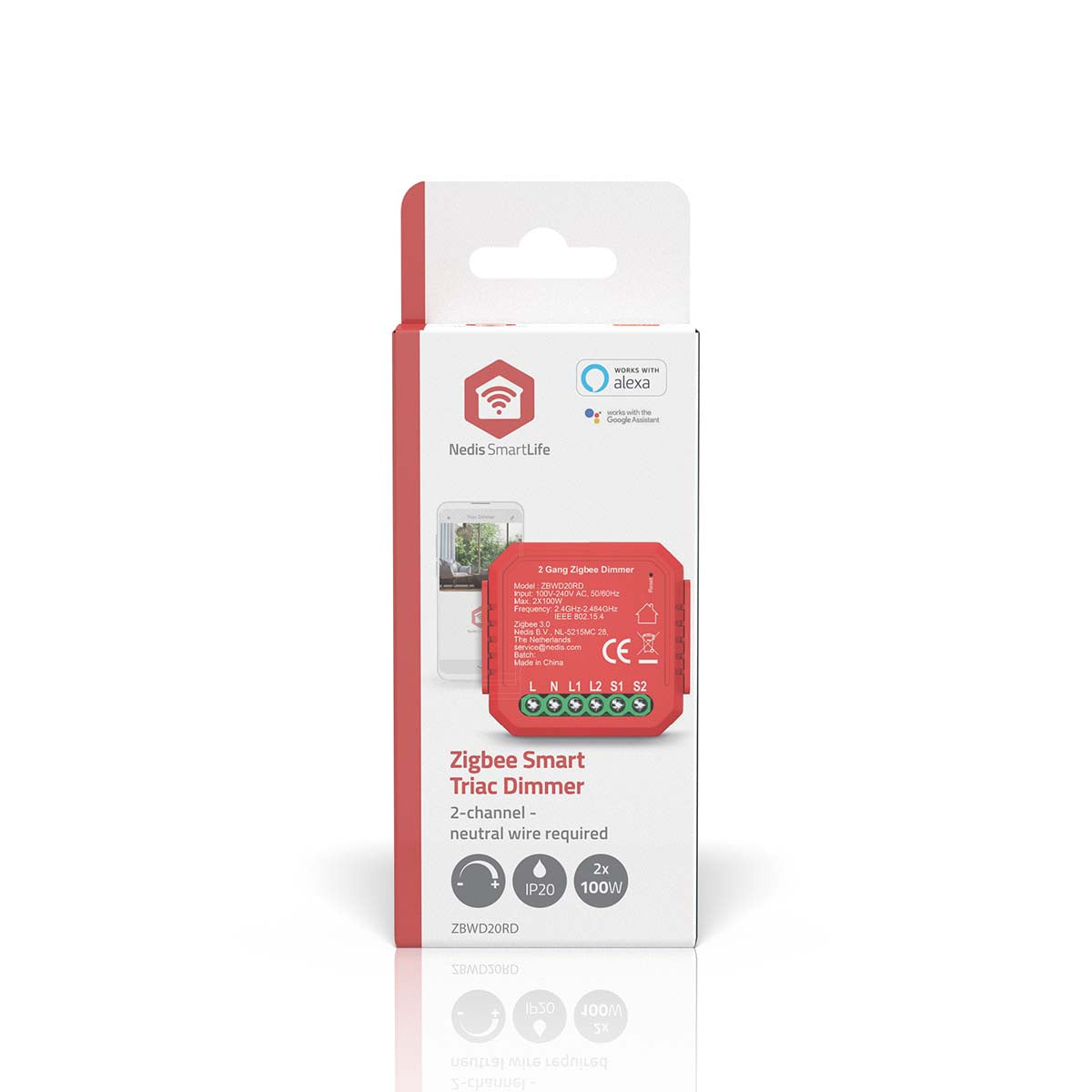 Nedis SmartLife Virtakytkin | Zigbee 3.0 | 2x100 w