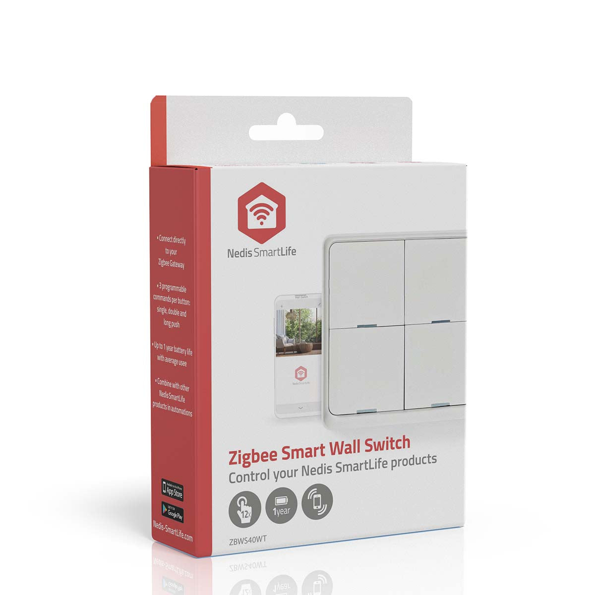 Nedis SmartLife Seinäkytkin | 4-pain.