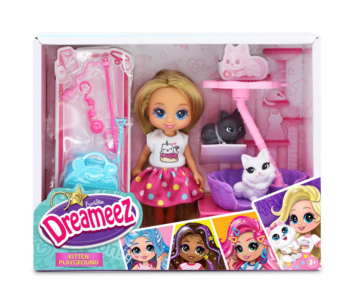 Dreameez-pikkunukke leikkisetti Dreameez-pikkunukke viettaa paivan lemmikkiensa kanssa.