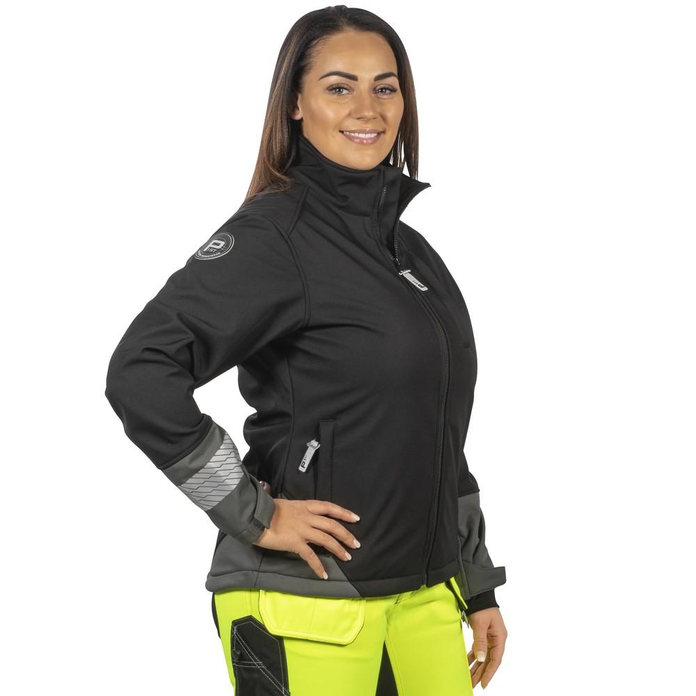 SOFTSHELL TAKKI DESTINY NAISTEN MUSTA - tuulenpitava, vettahylkiva ja hengittava softshell materiaali - fleece sisapuoli -