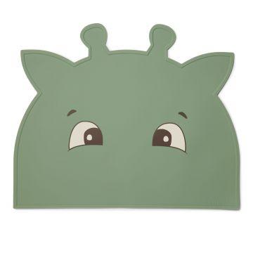 NUUROO Albert Ruokalusta Dusty Green koko 40x 32,5 cm valmistettu sertifioidusta elintarvikeluokan (LFGB) silikonista