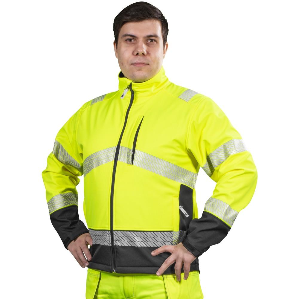 SOFTSHELL TAKKI RANDAL FL.KEL/MUS LK2 EN20471 - tuulenpitava, vettahylkiva ja hengittava softshell materiaali - fleece