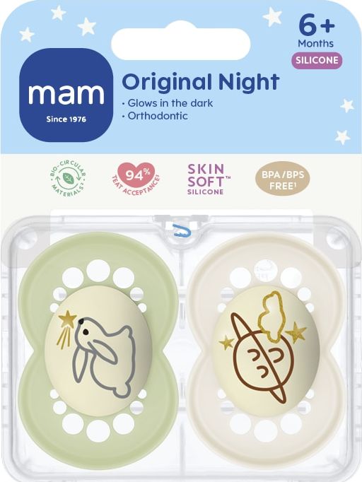 Mam Original 2 kpl Night 6-16kk silikoni yötutti