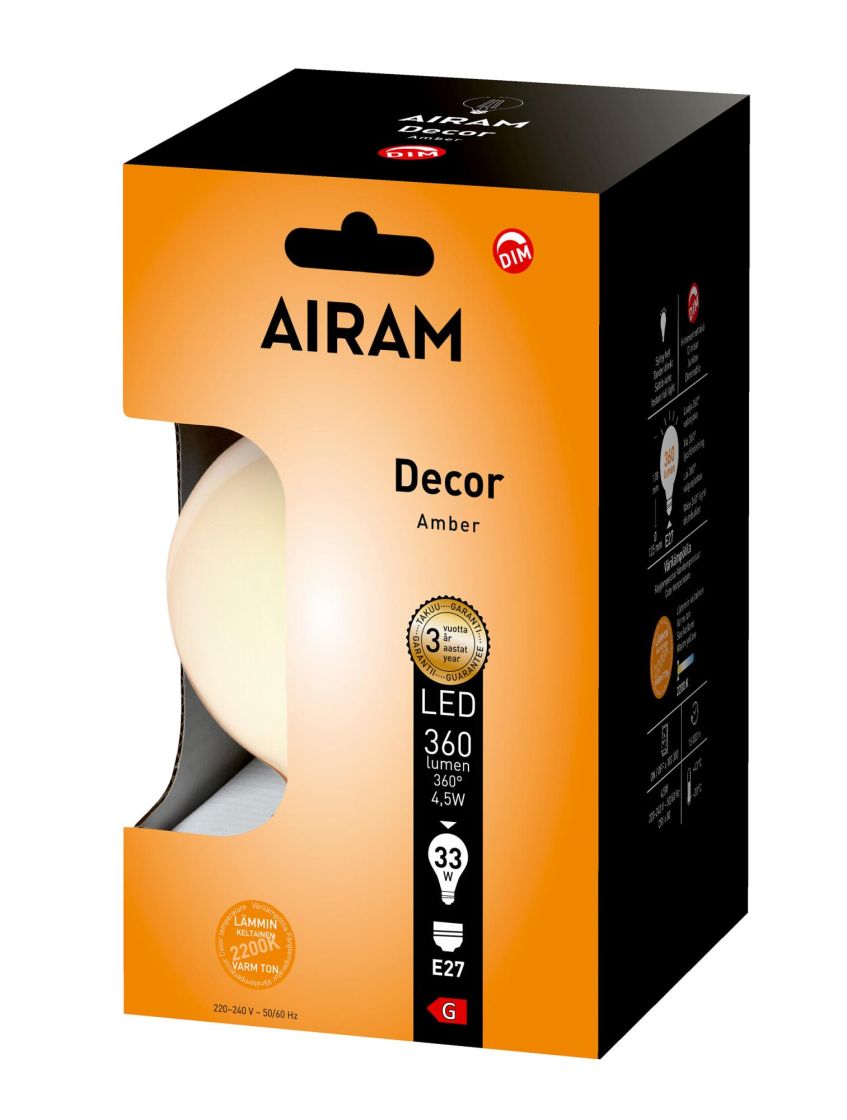 Airam Dim LED-Decor lamppu E27 2200k 380 lm