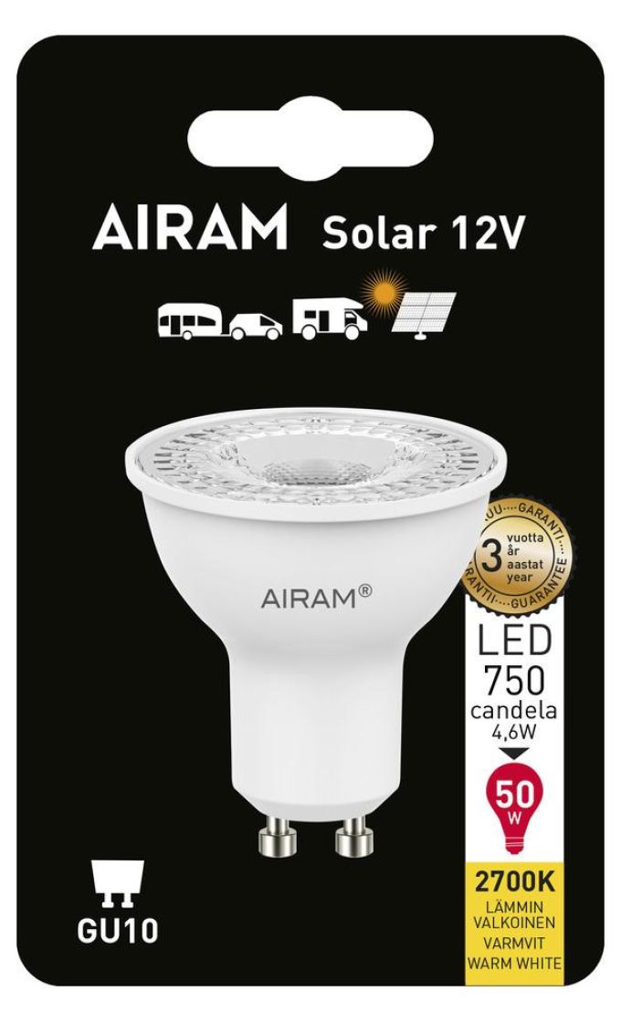 Airam Led-GU10 Solar 12 v 345 lm/2700k