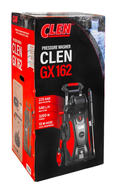 CLEN GX 162 Painepesuri Tehokas yli 3000 W painepesuri vaativaan kayttoon kodin ymparistossa. Letkukela, laadukas 10