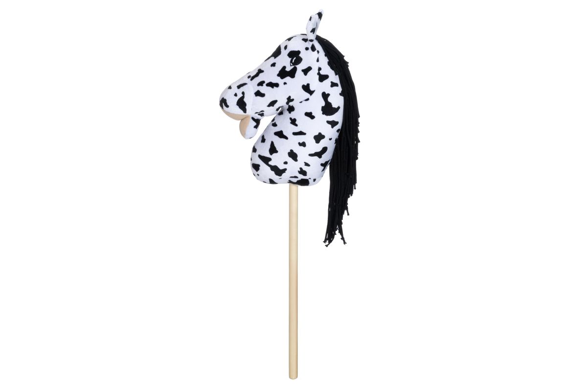 Keppihevonen 75 cm Valk. Mustilla Pilkuilla