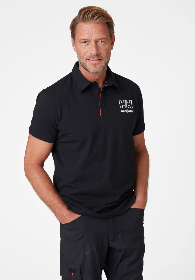 Helly Hansen Workwear Kensington Polo-Paita musta Mukavuus kohtaa tyylin – Kensington-poolopaita on kevyt jerseypoolopaita,