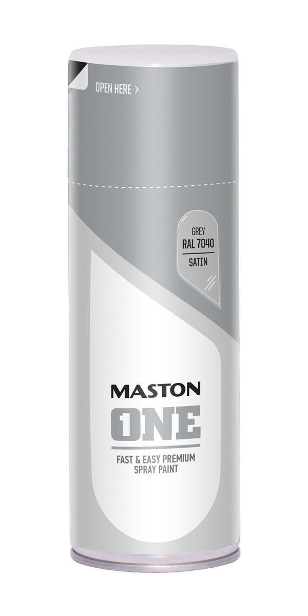 Spraymaali one - Satiini Harmaa RAL7040 400 ml