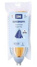 Sini Supermoppi supermopin liuskat sisaltavat neljaa erilaista materiaalia, jotka irrottavat erilaisen lian tehokkaasti.