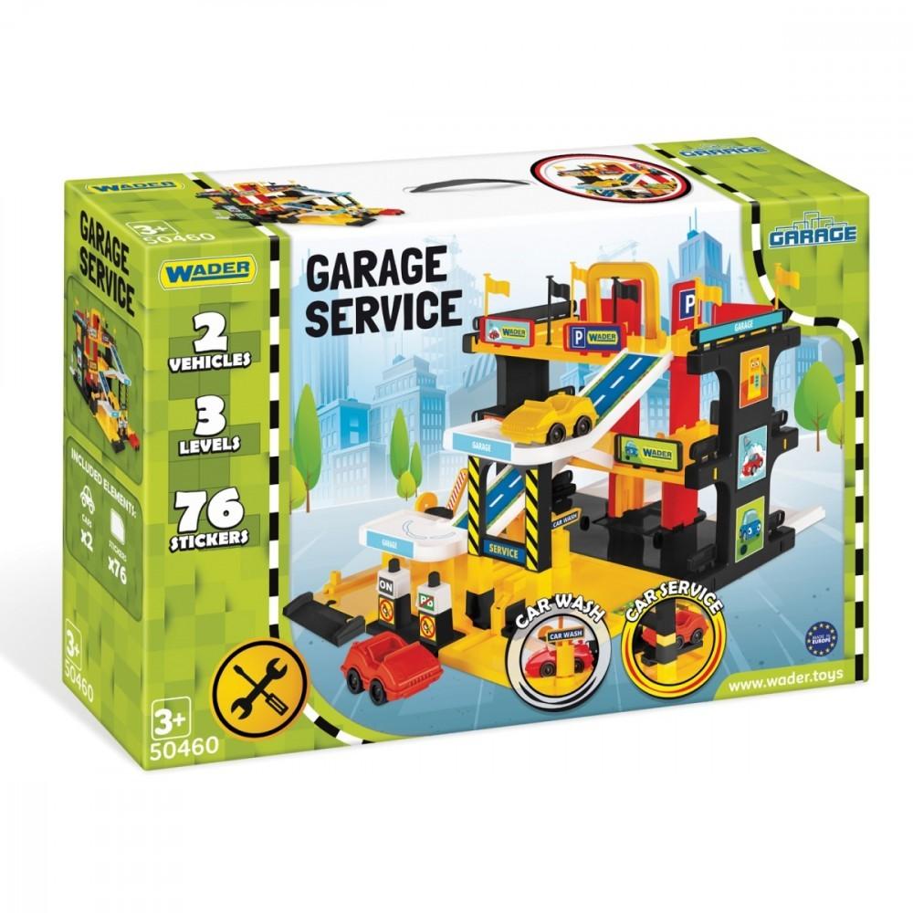 Wader Garage Service- Parkkitalo olmikerroksinen parkkitalo taynna hauskaa tekemista! Parkkitalon mukana tulee kaksi