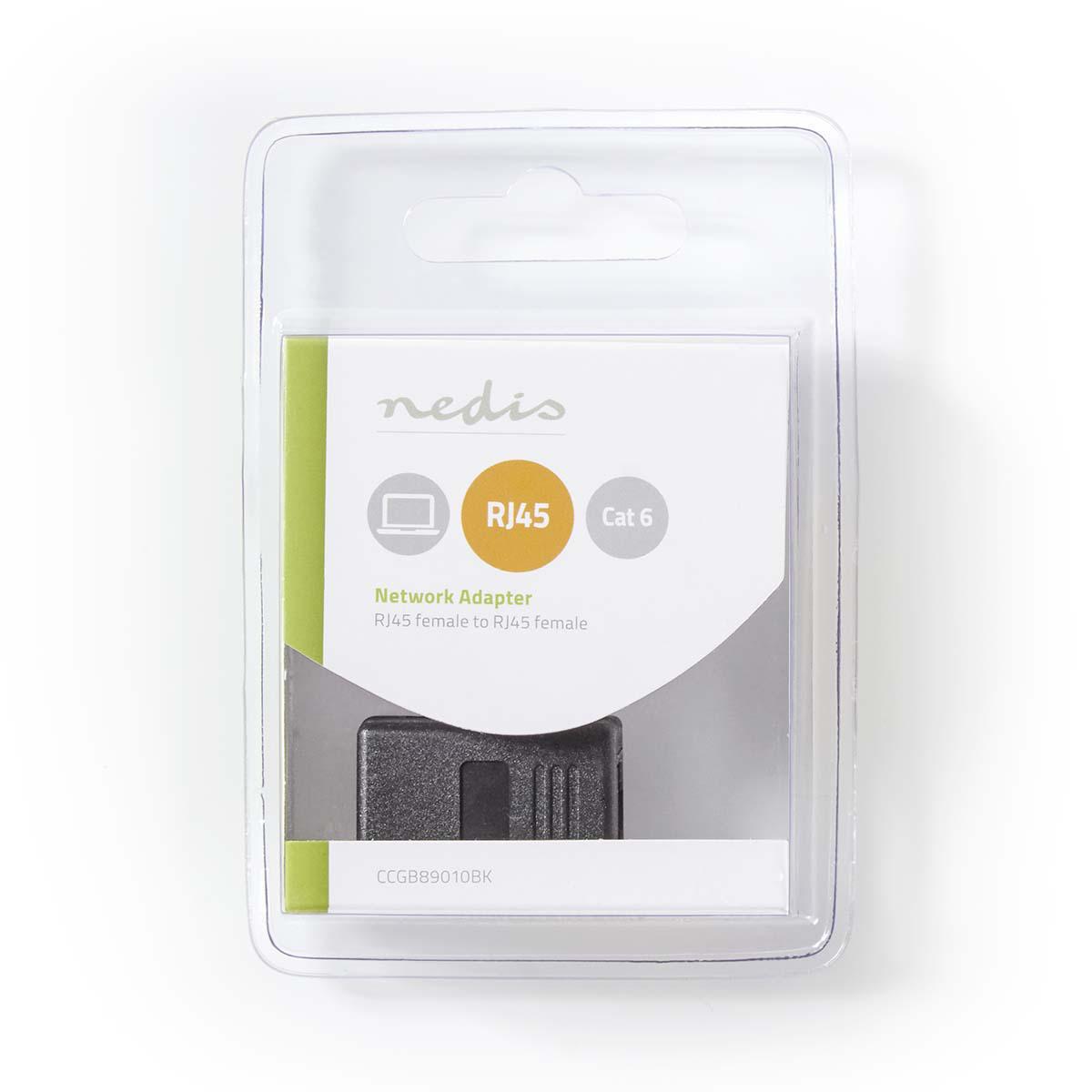 Nedis Cat 6 -Verkkosovitin | RJ45 (8P8C), Naaras - RJ45 (8P8C), Naaras | Musta CCGB89010BK