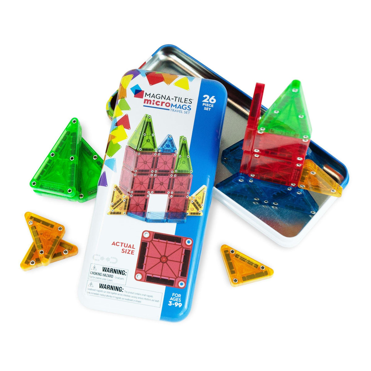 Magna-Tiles rakennussarja Micromags matkasetti, 26 osaa