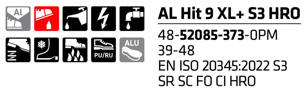 Sievi AL HIT 9 XL+ S3HRO turvakengat Lammin vuori, lampoa heijastavat Alu-pohjalliset ja Sievi TractionPro®-kitkapohja