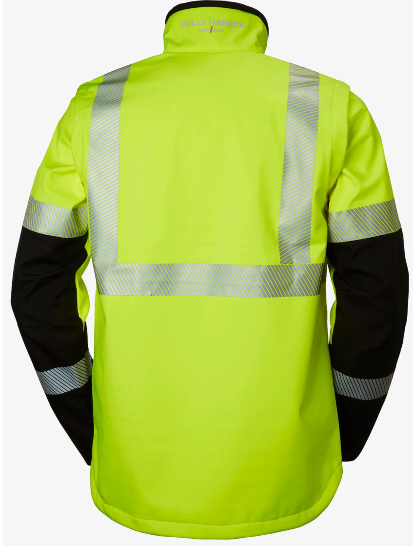 Helly Hansen Work Wear Icu Huomio Softshell Kuoritakki keltainen ICU softshell-takki on monipuolinen irrotettavine