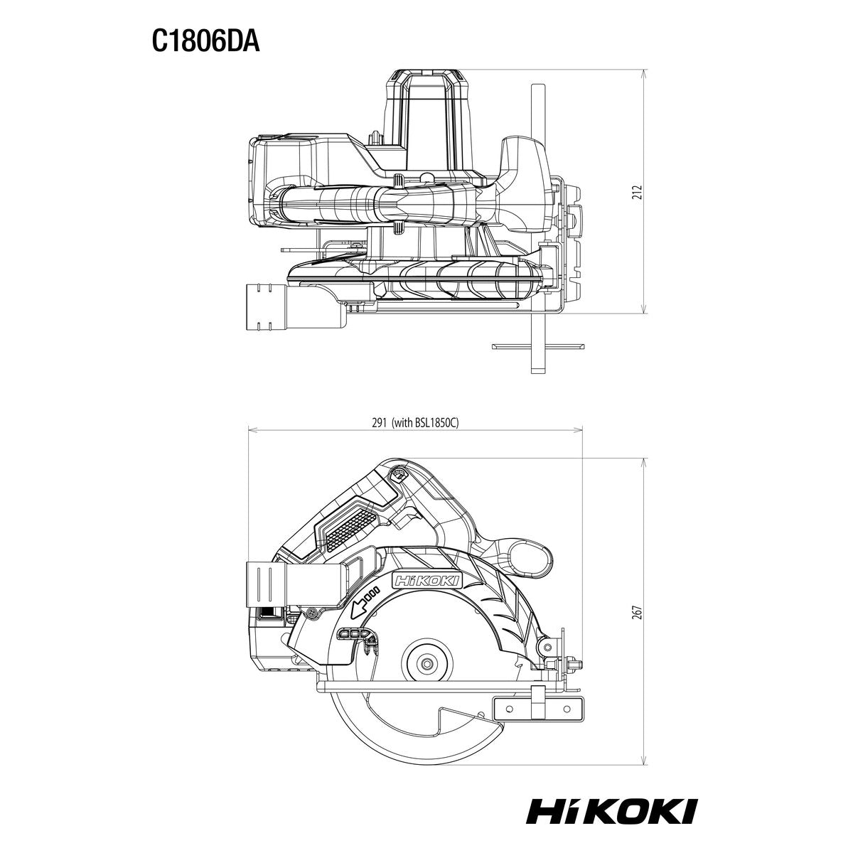 HiKOKI  pyörösaha runko C1806DA
