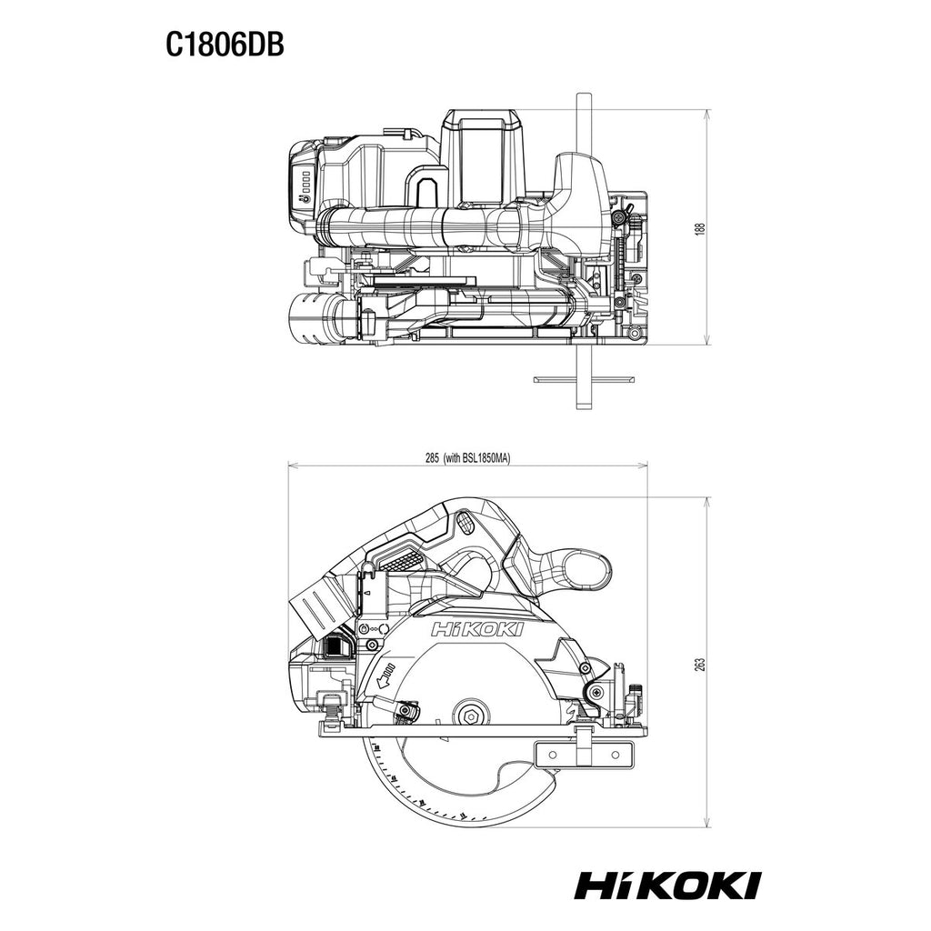 Pyörösaha C1806DB 18 v runko hsc HiKOKI