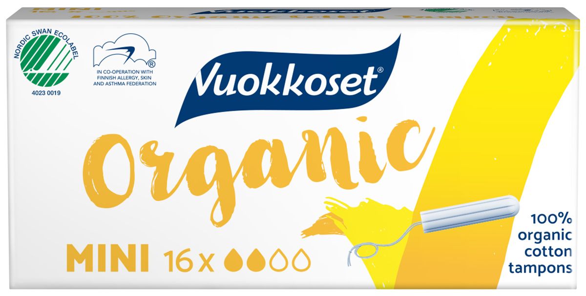 Vuokkoset Organic Tampponi Mini 16 kpl/pkt